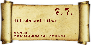 Hillebrand Tibor névjegykártya